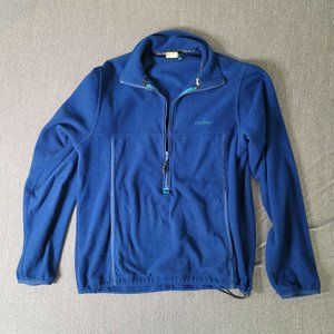 Vintage LL Bean Freeport Maine Blue Half Zip Pullover Fleece Jacket Men’s Medium